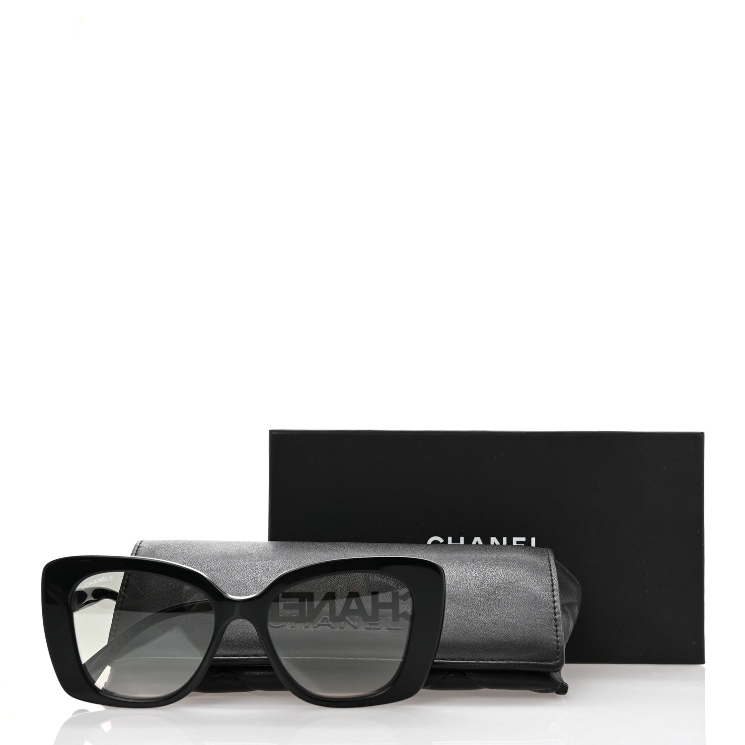 Chanel Acetate Strass Square Sunglasses 5422-B Black 8 of 8