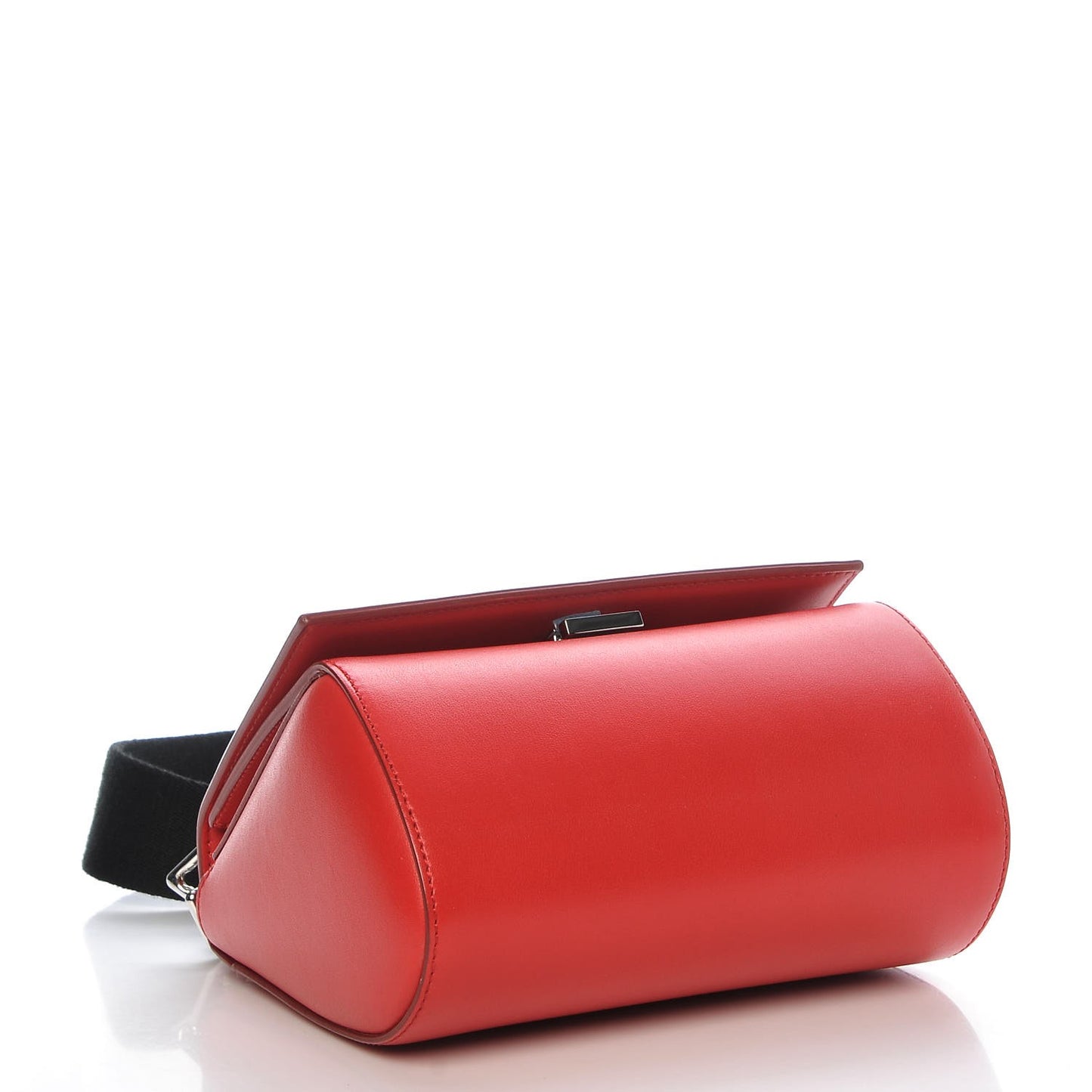 Calfskin Mini Pandora Box Logo Strap Crossbody Bag Red