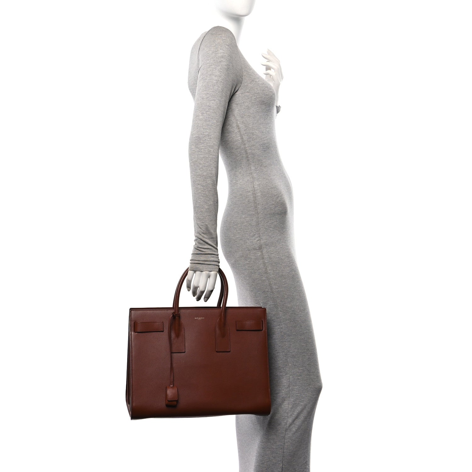 Saint Laurent Calfskin Large Sac De Jour Carryall Cognac 2 of 12