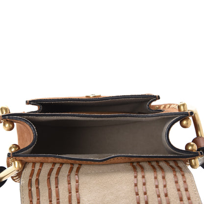 Chloe Suede Calfskin Braided Mini Hudson Shoulder Bag Caramel 5 of 10
