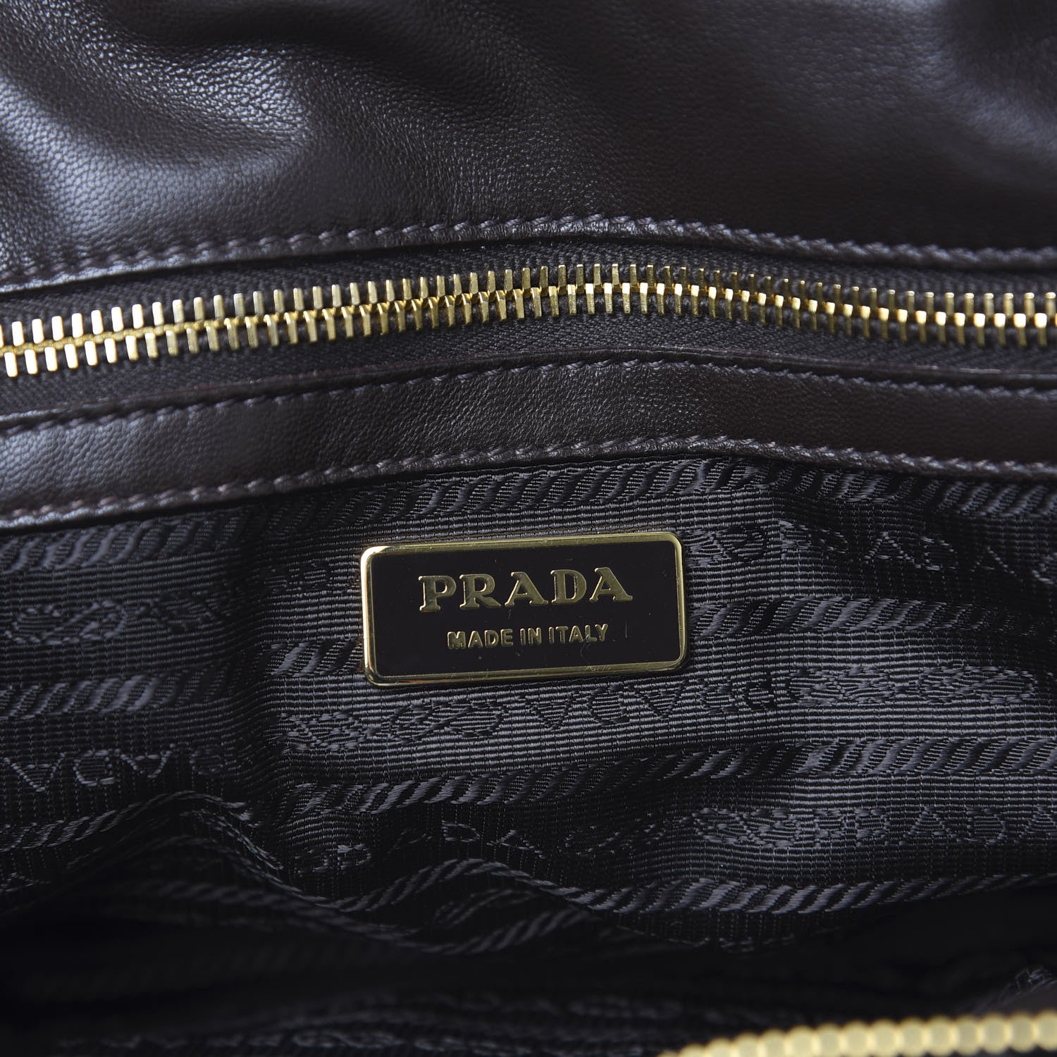Prada Nappa Gaufre Shopping Satchel Brown 7 of 14