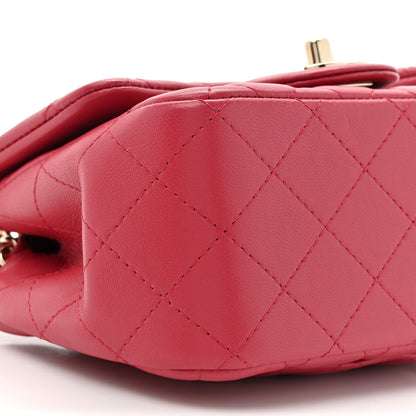Chanel Lambskin Quilted Mini Square Flap Dark Pink 10 of 10
