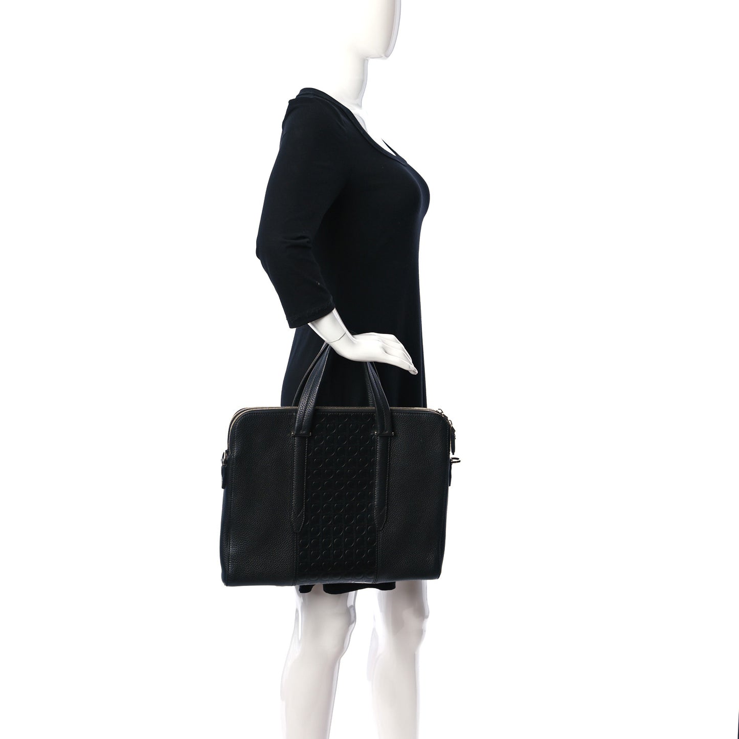 Calfskin Gancini Business Bag Black
