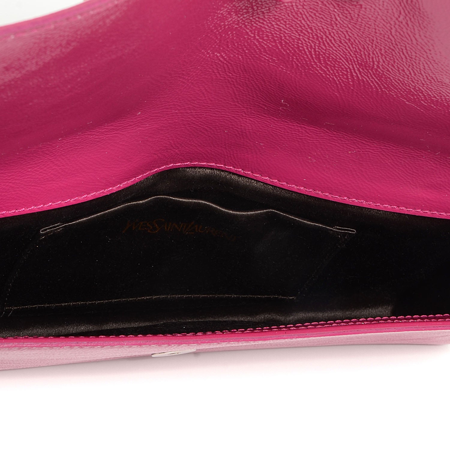 Saint Laurent Textured Patent Small Belle de Jour Clutch Fuchsia 5 of 7