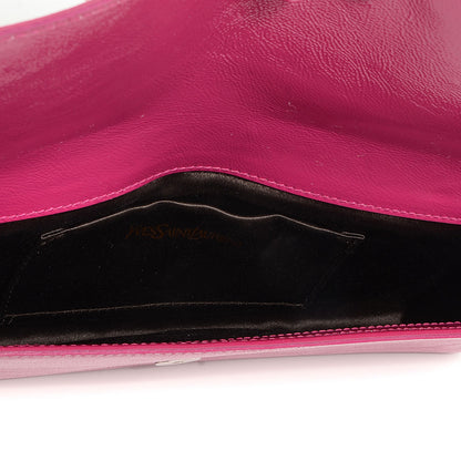 Saint Laurent Textured Patent Small Belle de Jour Clutch Fuchsia 5 of 7
