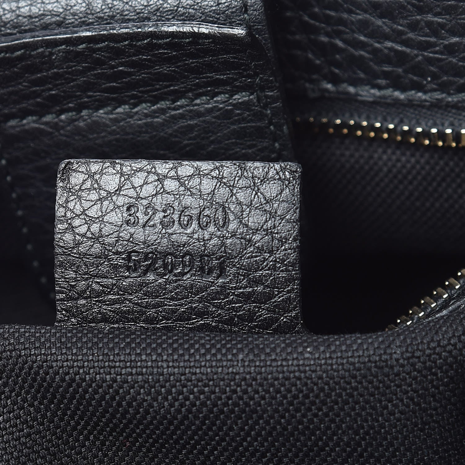 Gucci Pebbled Calfskin Medium Bamboo Shopper Tote Black 9 of 11
