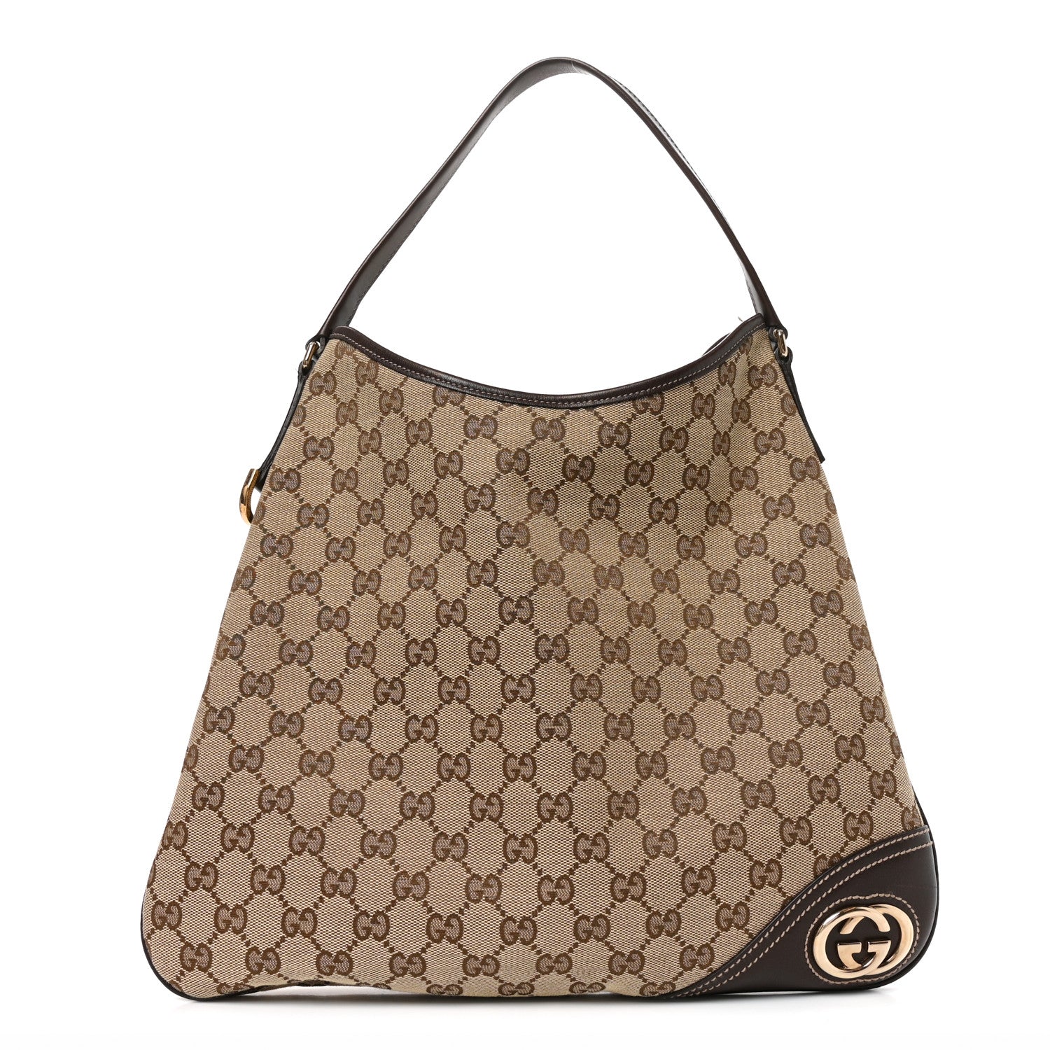 Gucci Monogram Medium New Britt Hobo Dark Brown 1 of 11