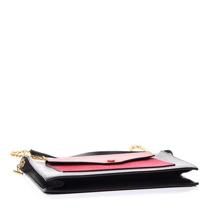 Celine Smooth Calfskin Pony Hair Medium Pocket Clutch On Chain Black 4 of 8