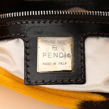 Fendi Calf Hair Baguette Yellow Brown 6 of 9