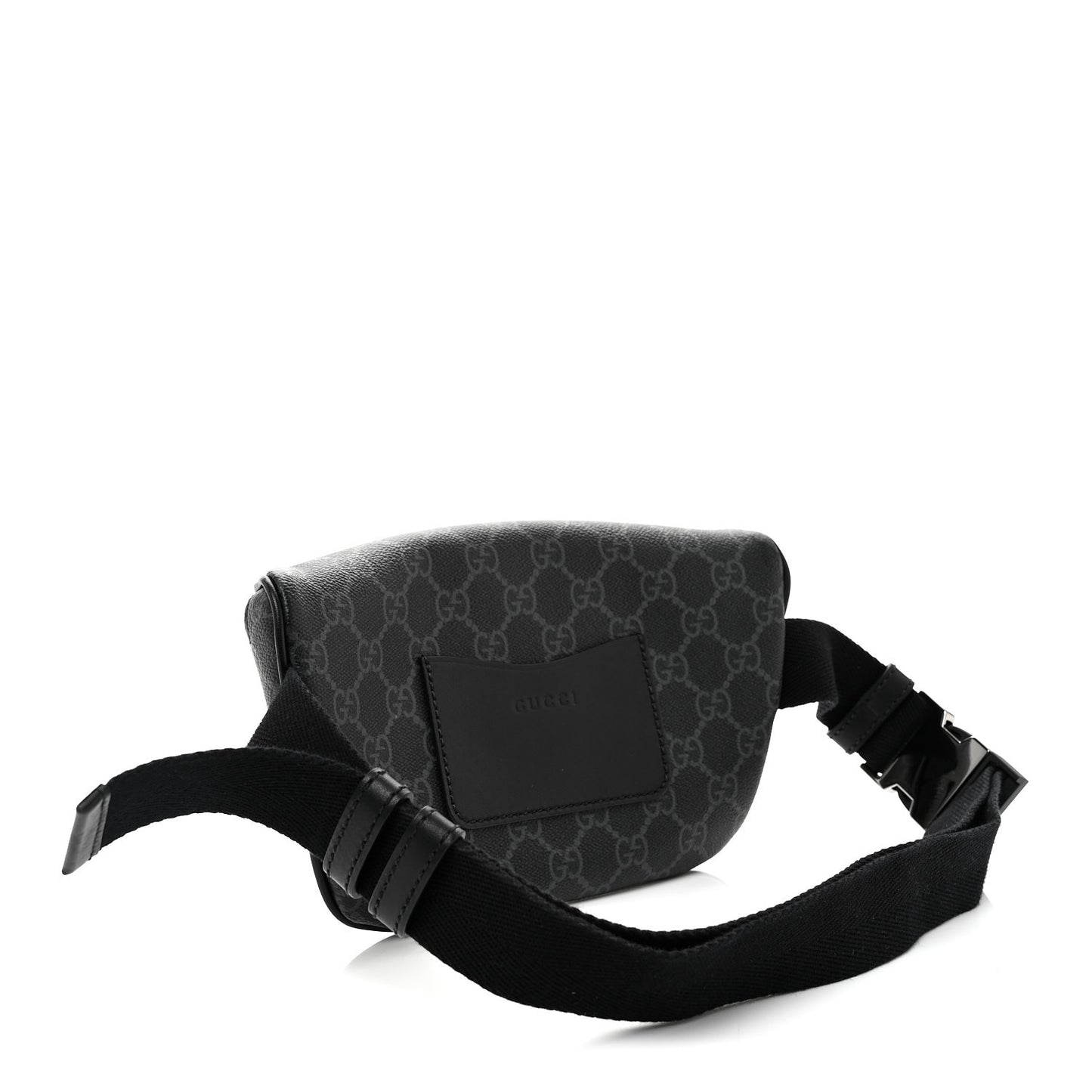 GG Supreme Monogram Emblem Calfskin Small Belt Bag Black Grey