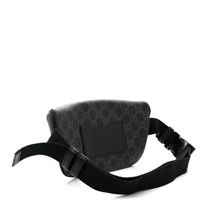 Gucci GG Supreme Monogram Emblem Calfskin Small Belt Bag Black Grey 3 of 10