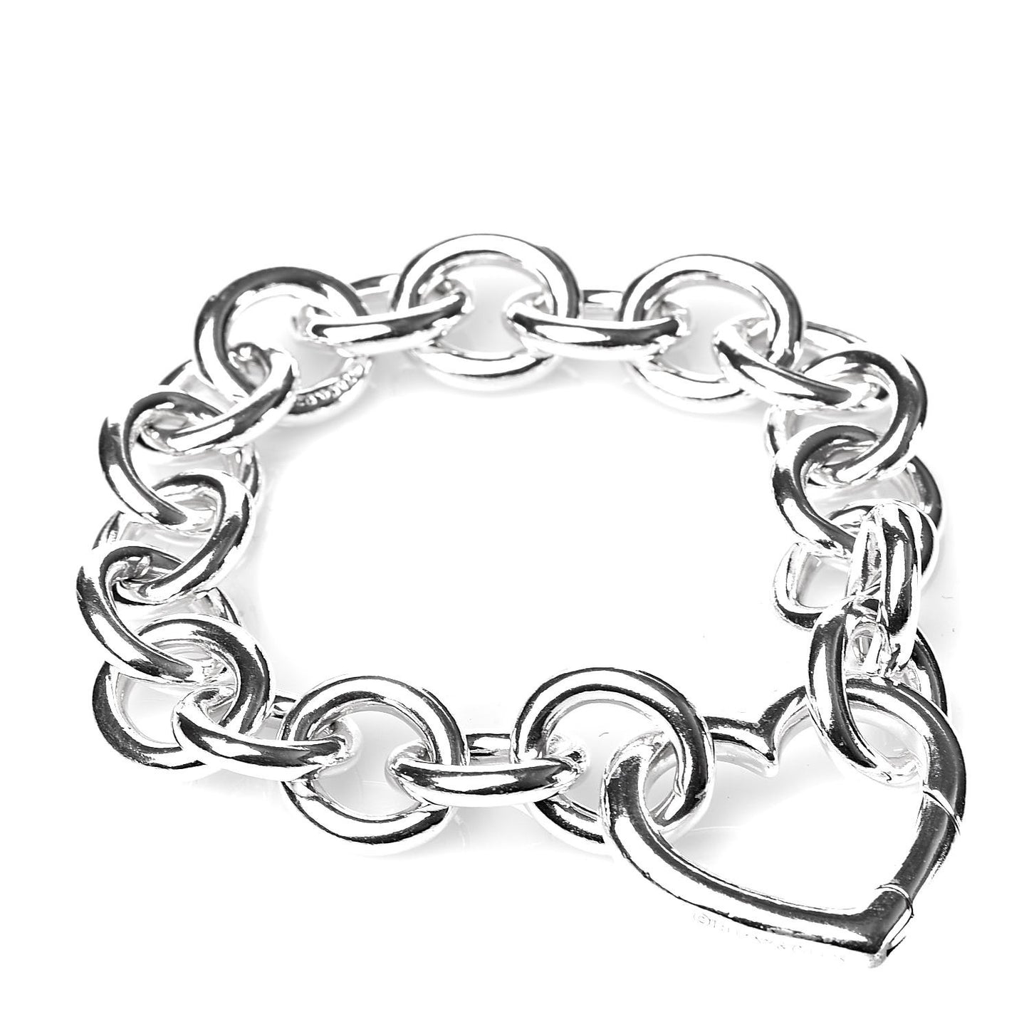 Sterling Silver Open Heart Clasp Bracelet