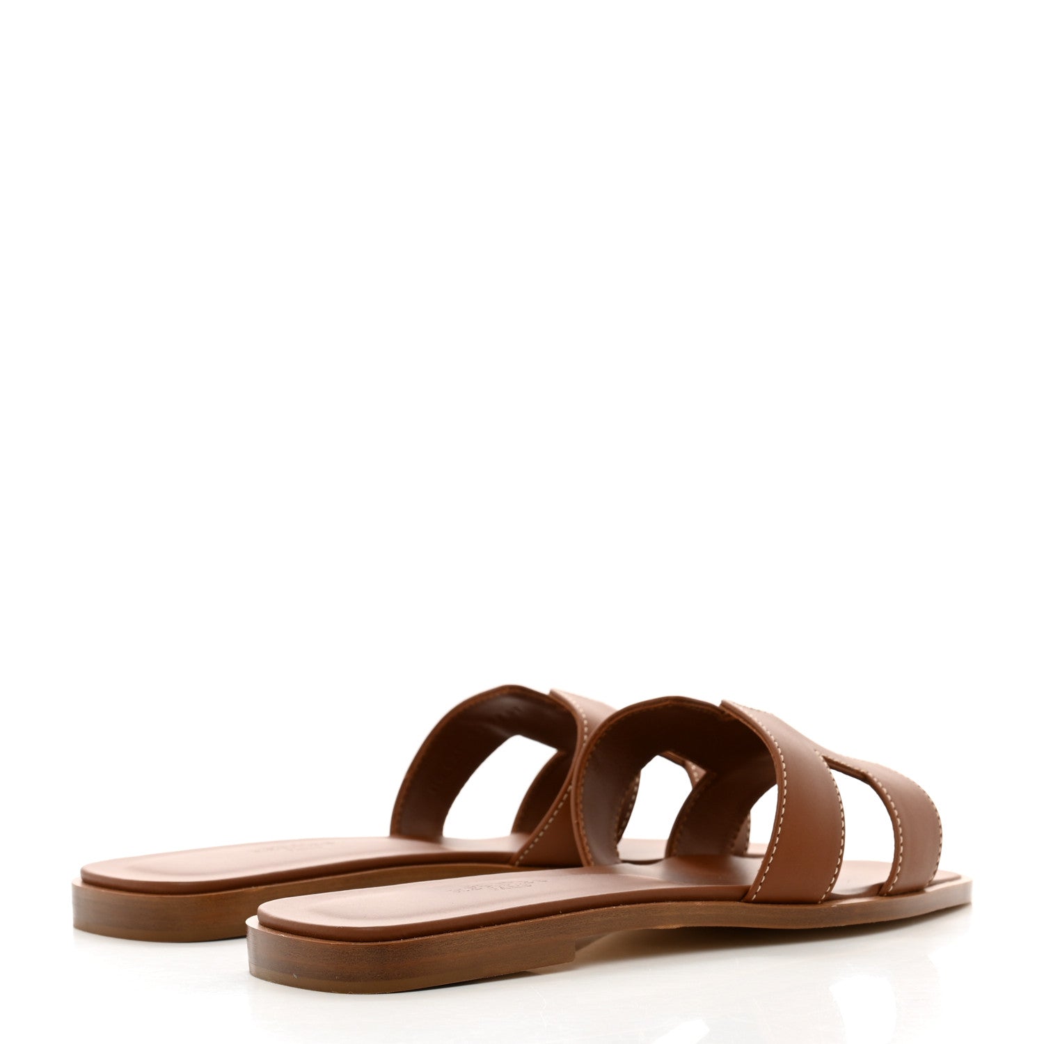 Hermes Box Calfskin Oran Sandals 37 Gold 4 of 8