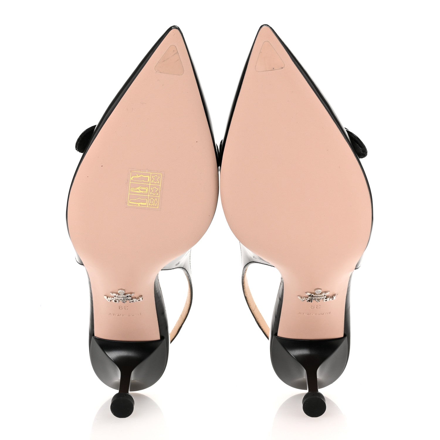 Prada Spazzolato Pointed Toe Slingback Pumps 39 Black 6 of 9