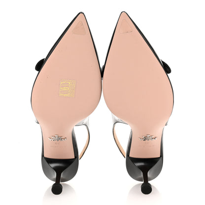 Prada Spazzolato Pointed Toe Slingback Pumps 39 Black 6 of 9