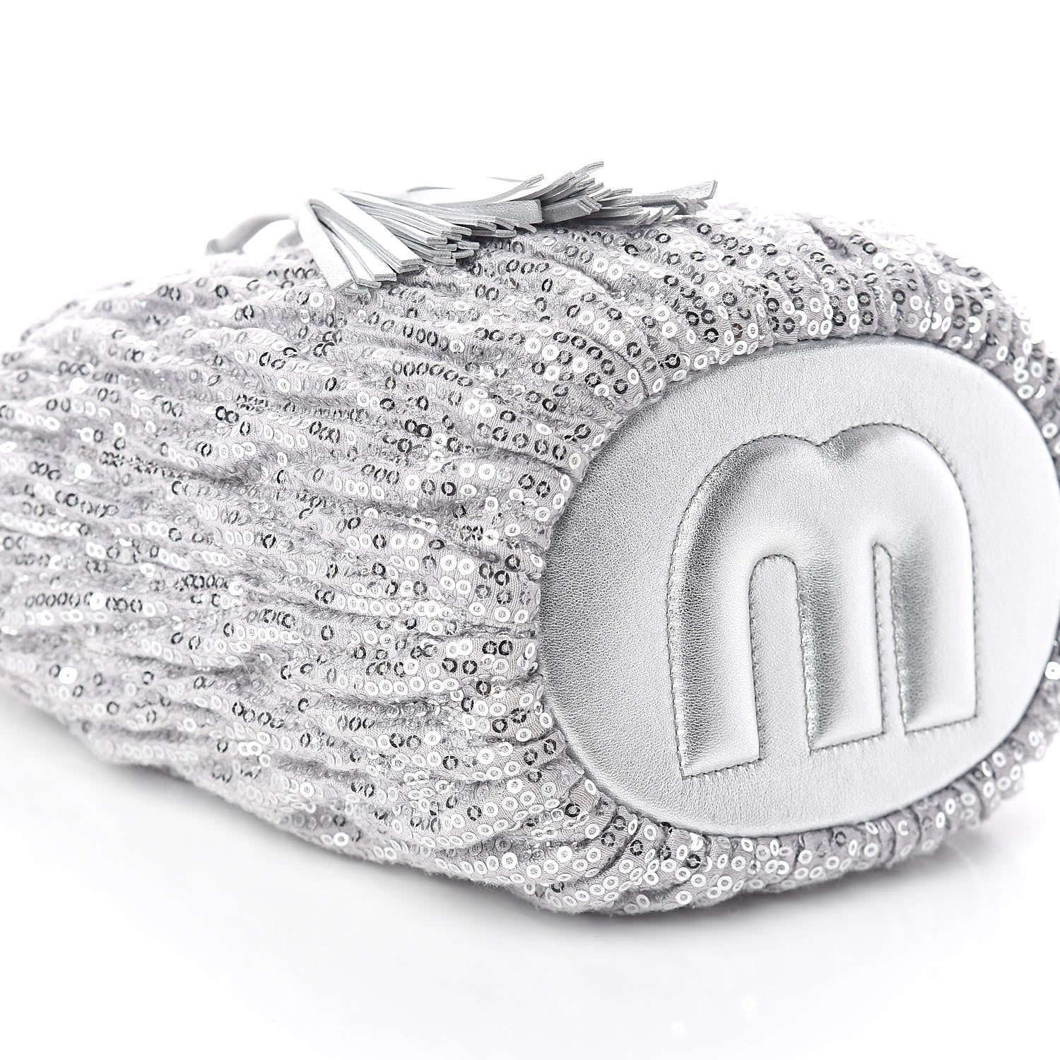Miu Miu Paillettes Mate Bucket Bag Argento 8 of 9