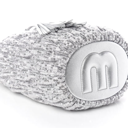 Miu Miu Paillettes Mate Bucket Bag Argento 8 of 9
