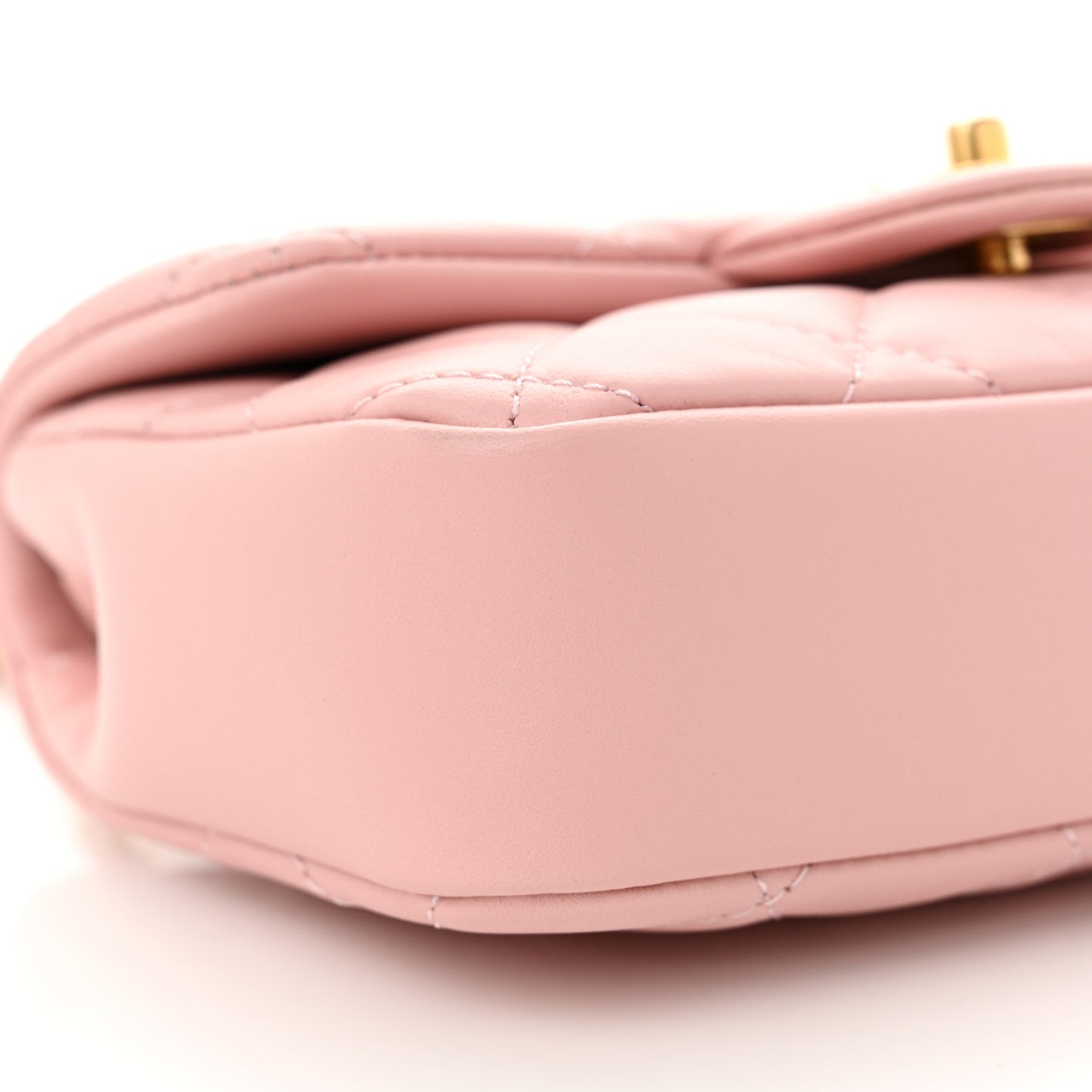 Lambskin Quilted Mini Heart Charms Flap Light Pink