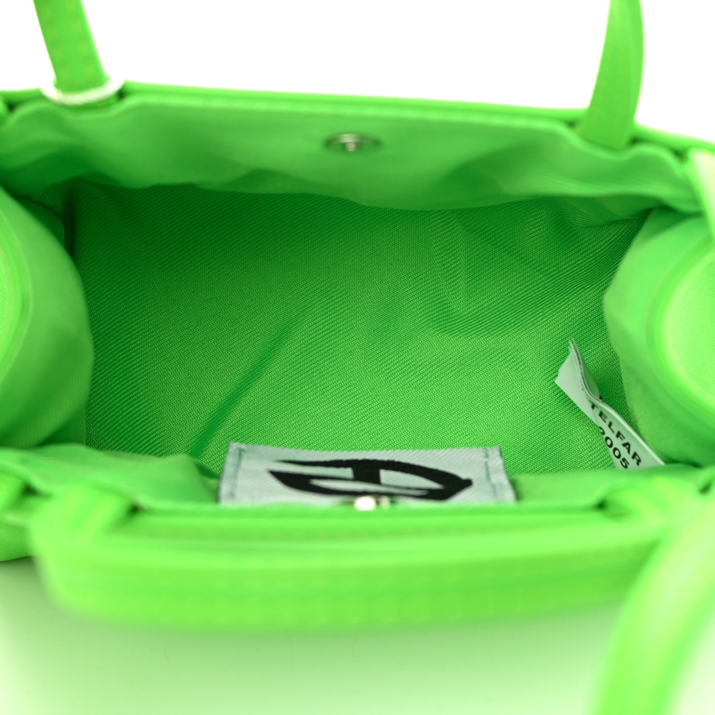 Vegan Leather Small Shopping Bag Highlighter Green