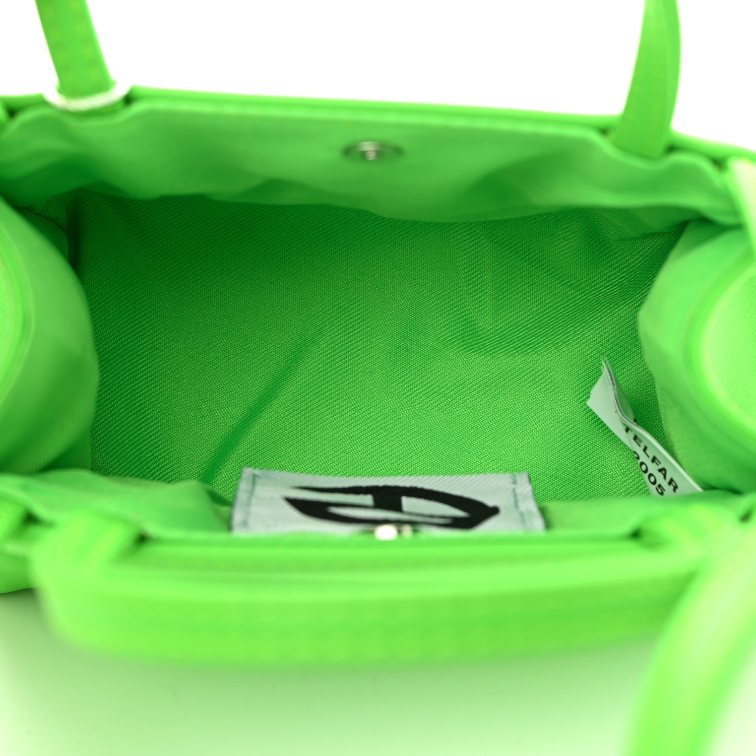 Telfar Vegan Leather Small Shopping Bag Highlighter Green 5 of 10