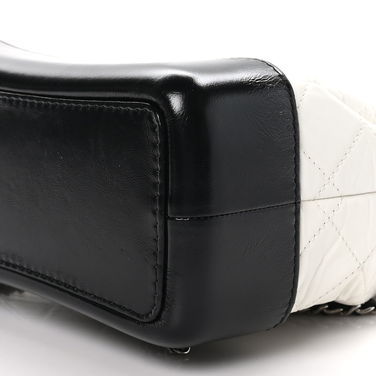 Chanel Aged Calfskin Quilted Small Gabrielle Backpack Black White 10 of 11