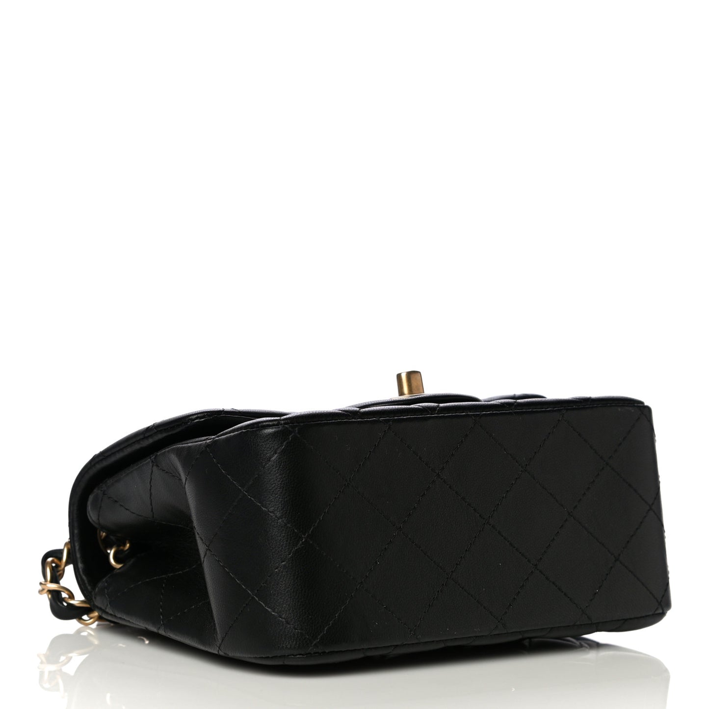 Lambskin Quilted Mini Square Flap Black