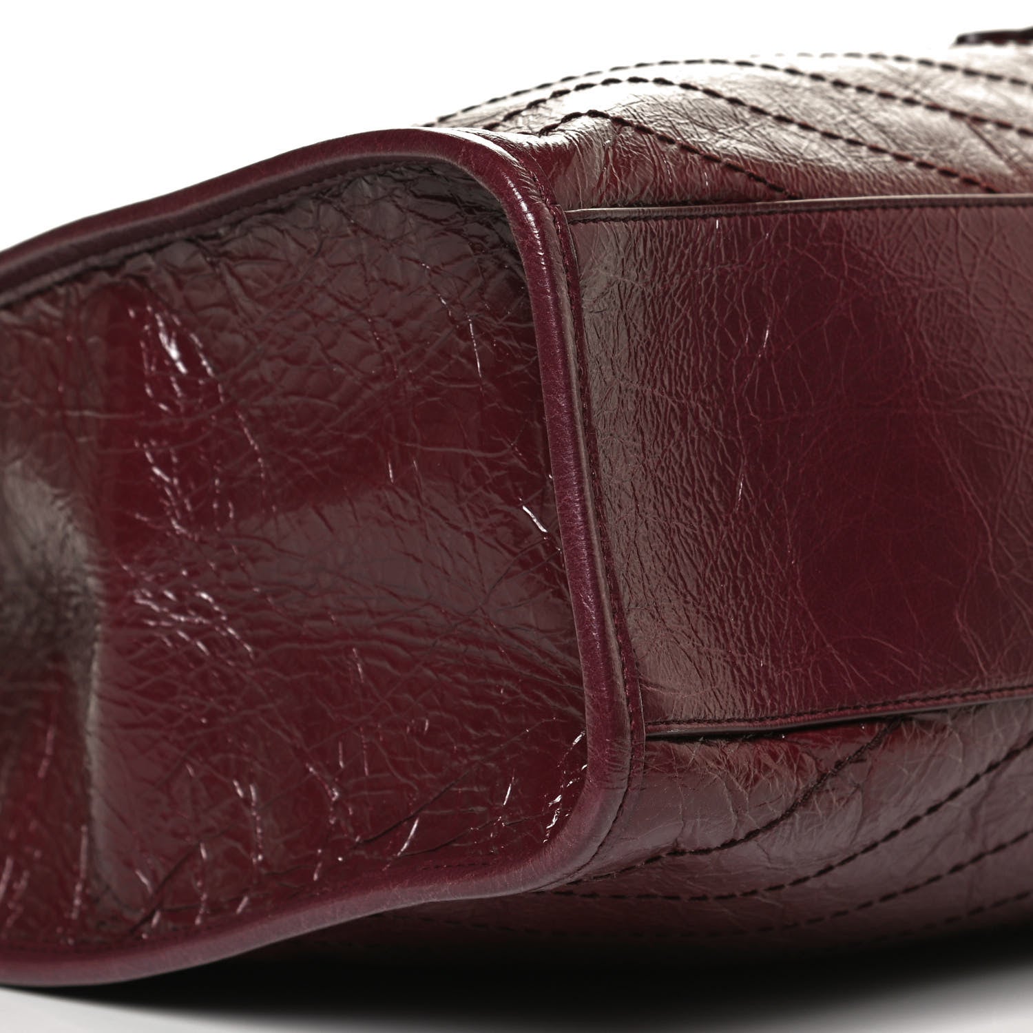 Saint Laurent Crinkled Calfskin Matelasse Monogram Niki Shopper Tote Burgundy 10 of 11