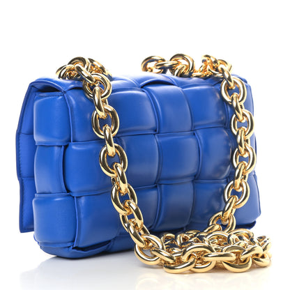 Bottega Veneta Lambskin Maxi Intreccio Padded Chain Cassette Crossbody Bag Cobalt 2 of 9