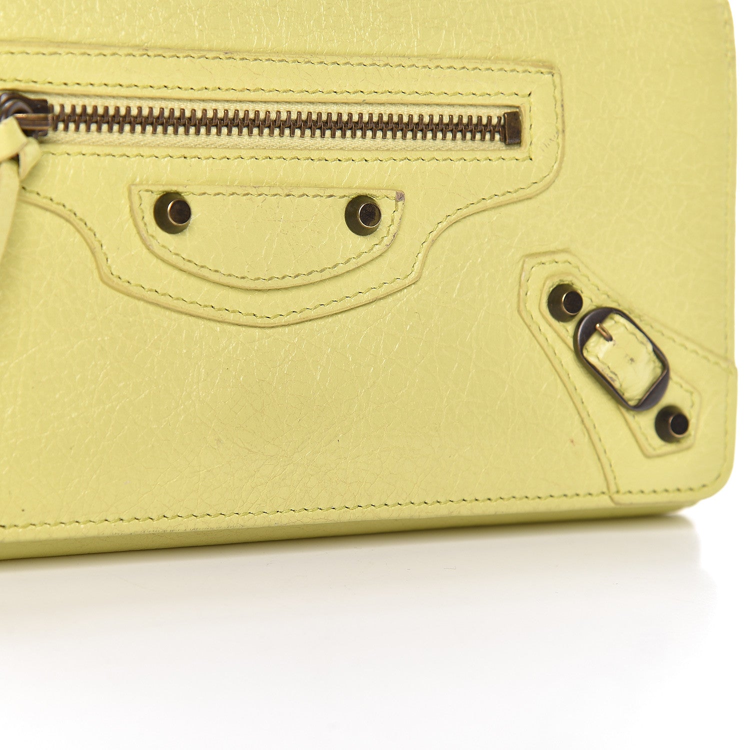 Balenciaga Agneau Classic Hardware Money Wallet Jaune Citronnade 12 of 15