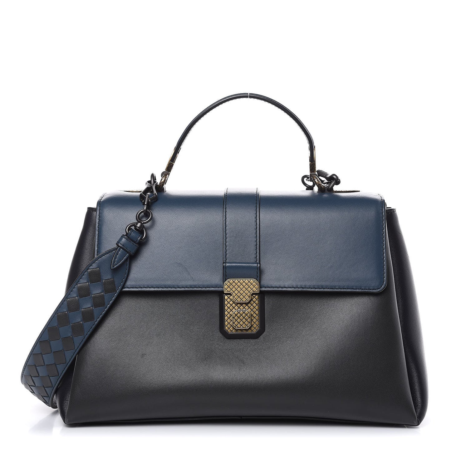 Nappa Medium Piazza Bag Ferro Gray Denim