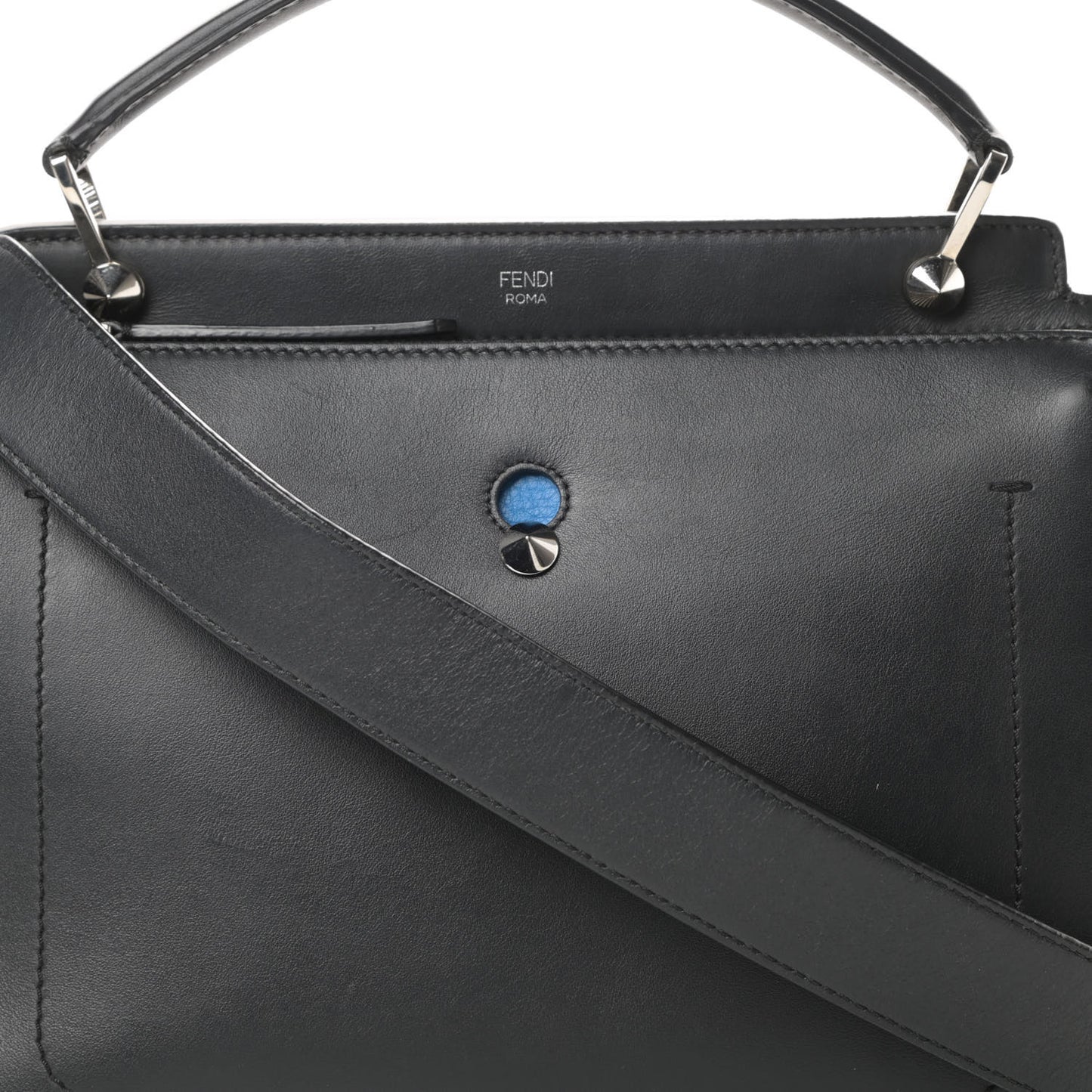 Vitello Baltico Dolce DotCom Satchel Black Blue Royal