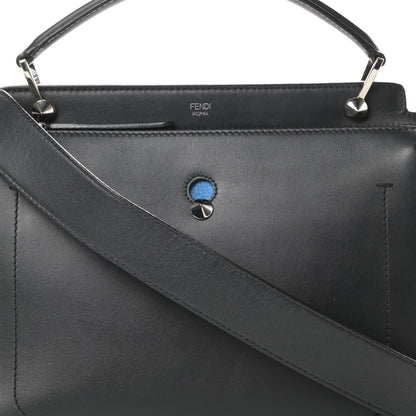 Fendi Vitello Baltico Dolce DotCom Satchel Black Blue Royal 9 of 16