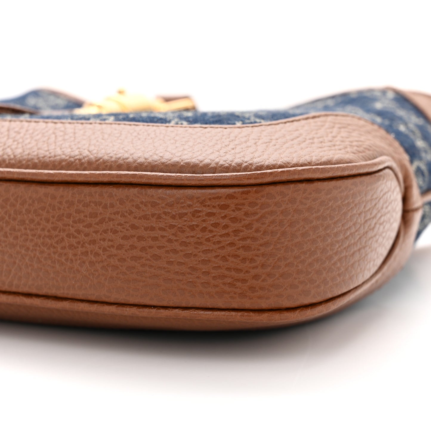 New Denim GG Monogram Calfskin Small Jackie 1961 Hobo Blue Tea Cuir