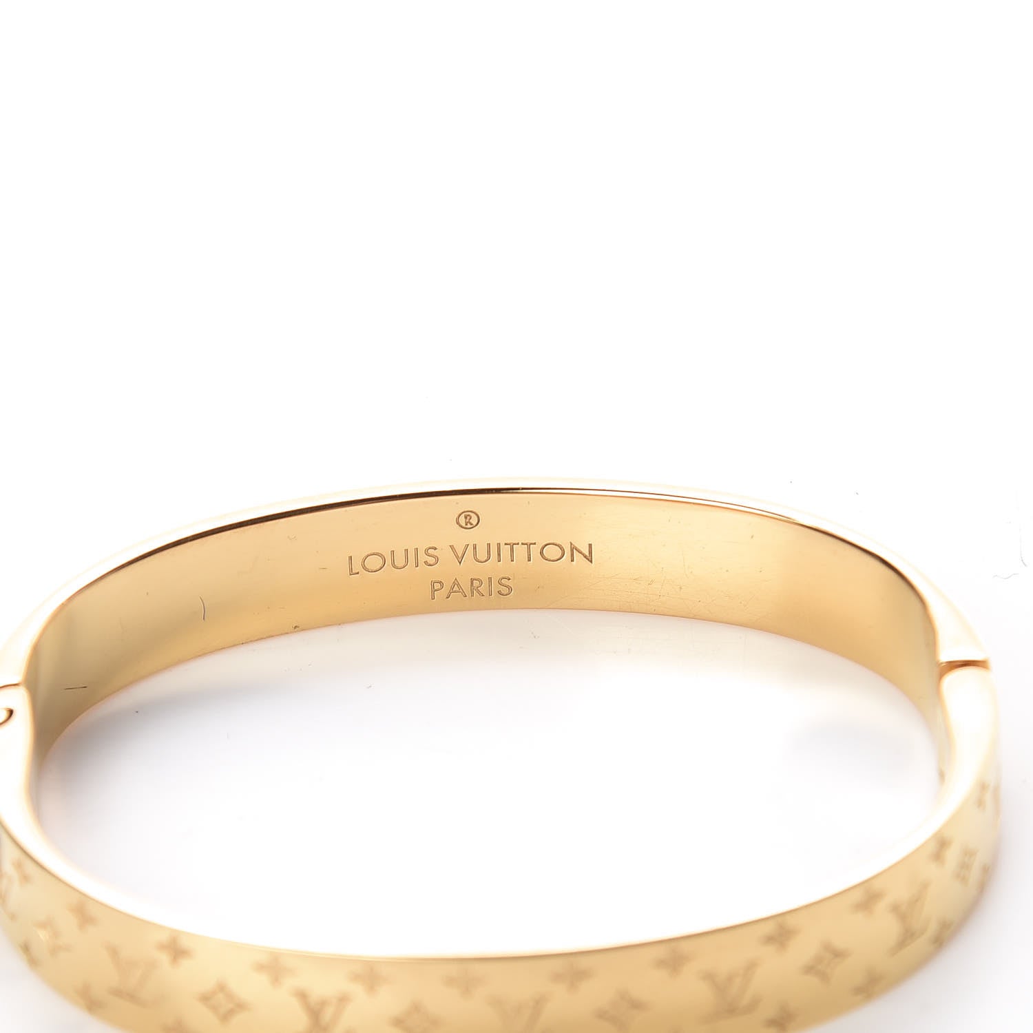 Louis Vuitton Brass Monogram Nanogram Cuff S Gold 4 of 6