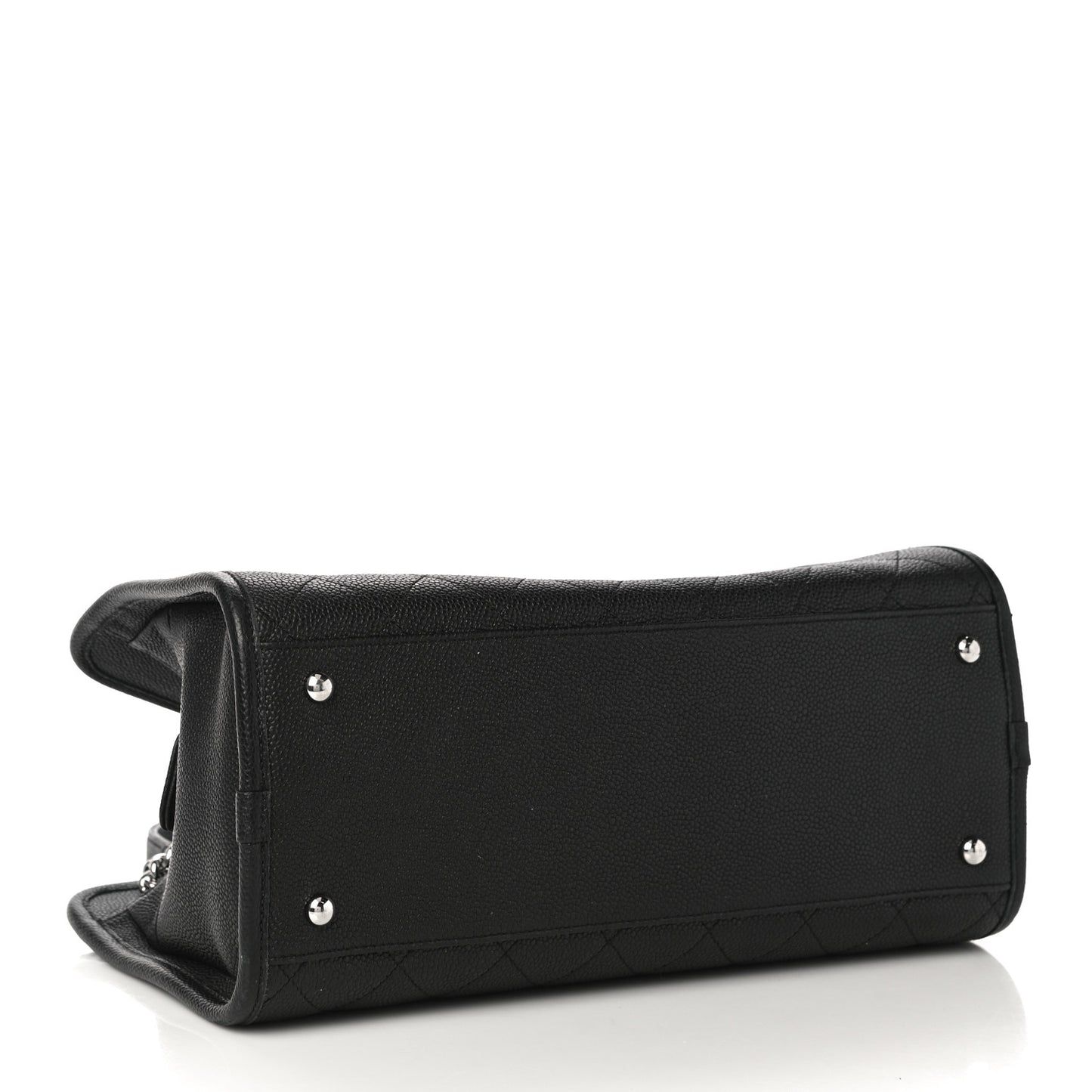 Caviar Stitched Shopping Tote Black