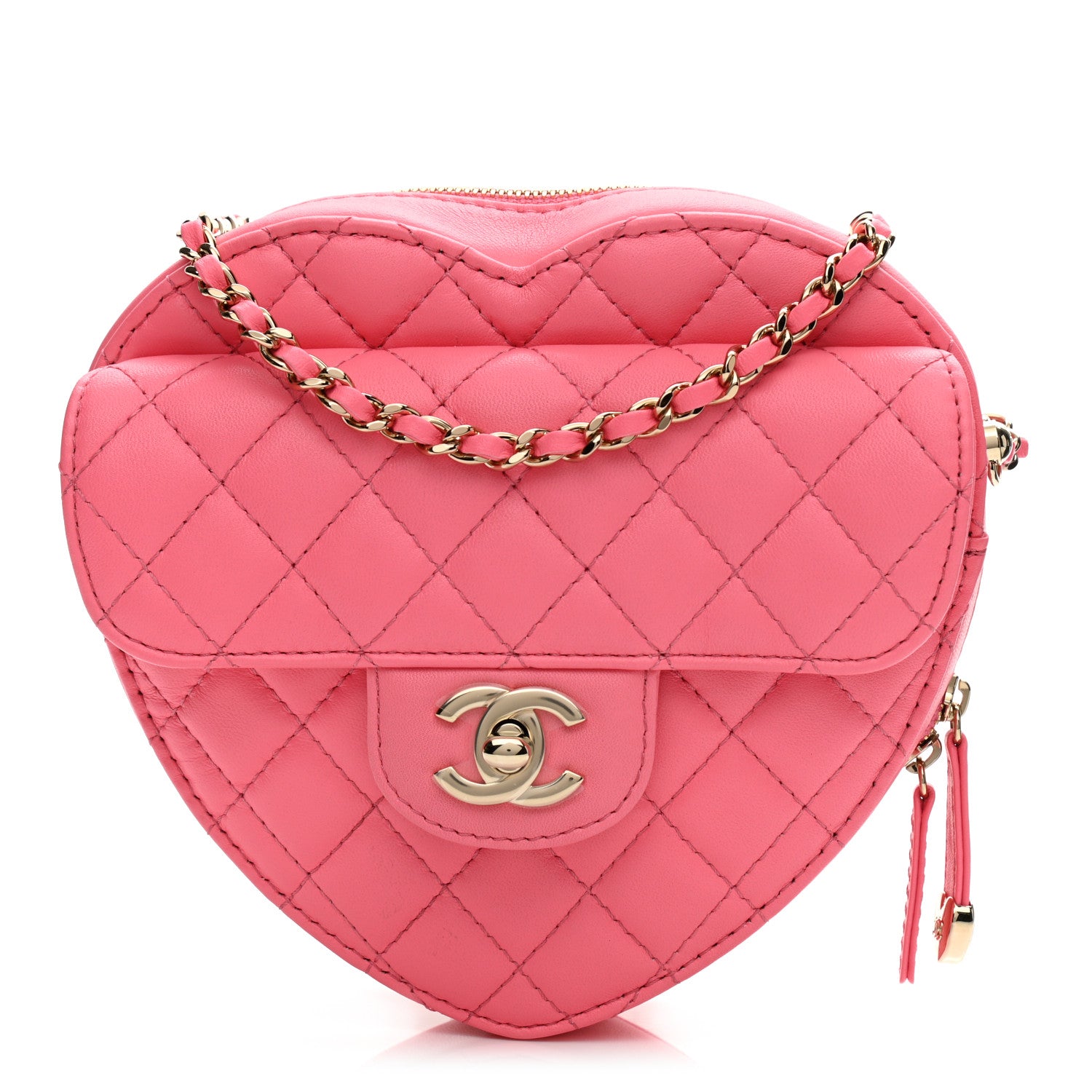 Chanel Lambskin Quilted CC In Love Heart Bag Pink 1 of 11