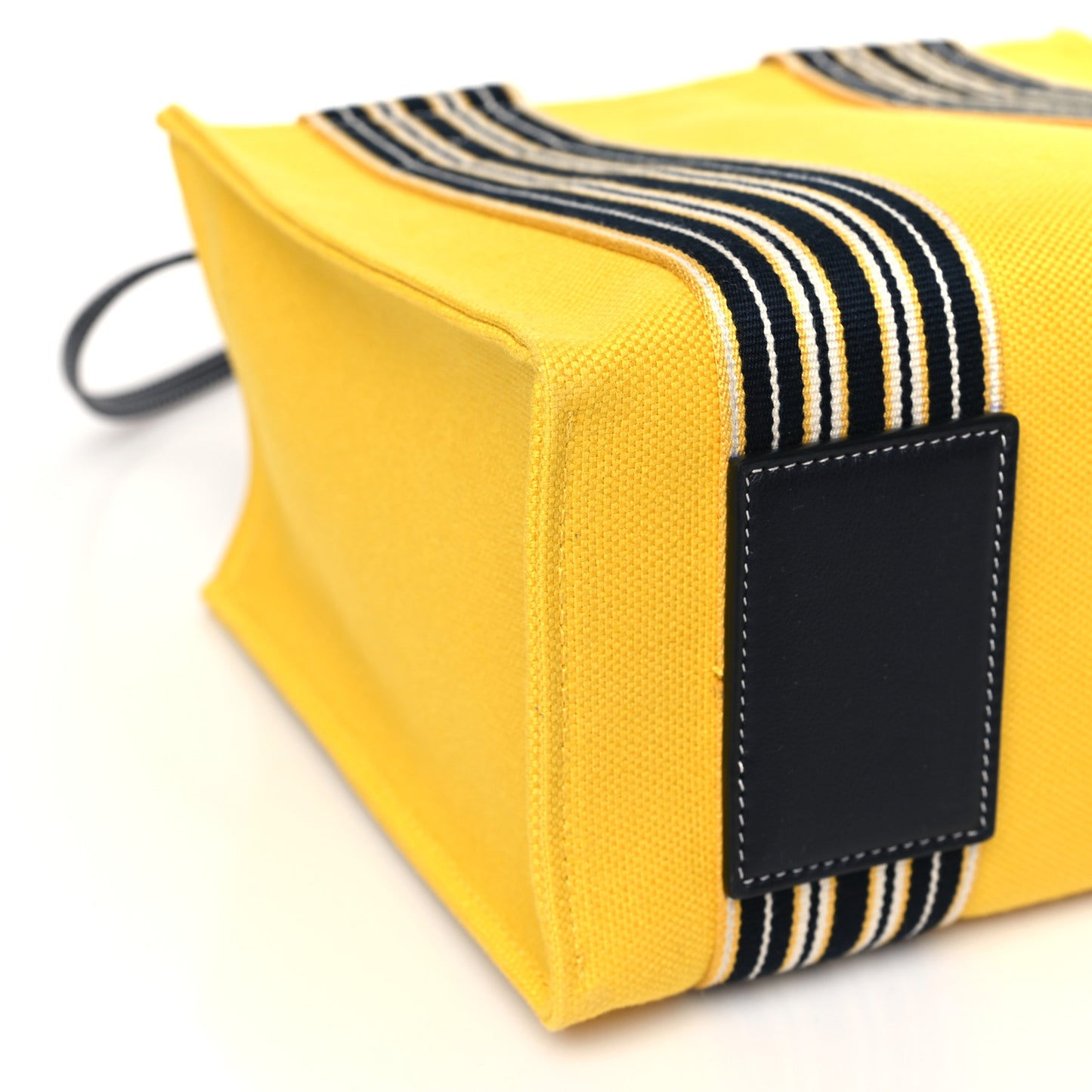 Cotton Canvas Mini The Suitcase Stripe Tote Sunny Yellow Blue Navy