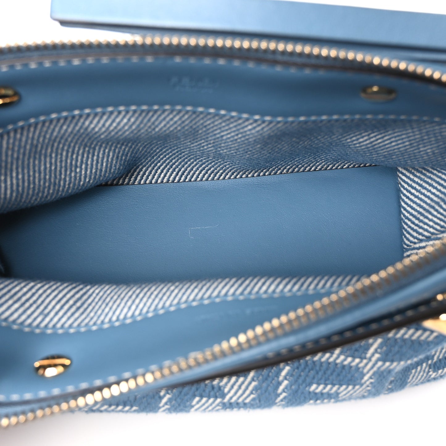 Denim Jacquard FF Effect Vitello Grace Soft Mini By The Way Boston Blue White