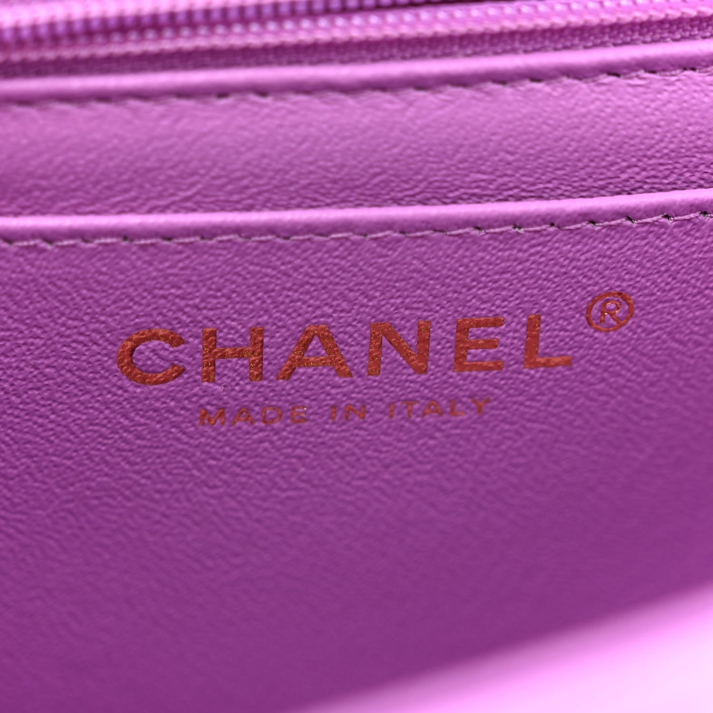 Patent Quilted Mini Rectangular Flap Purple