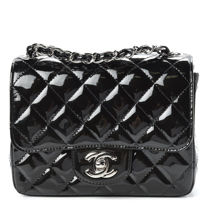 Chanel Patent Calfskin Sparkle Quilted Mini Square Flap Black 1 of 12