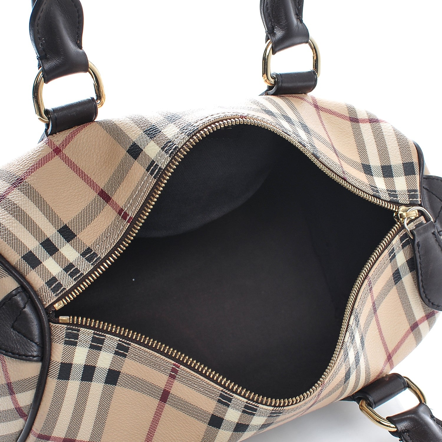 Burberry Haymarket Check Small Chester Bowling Bag Chocolate 5 of 7