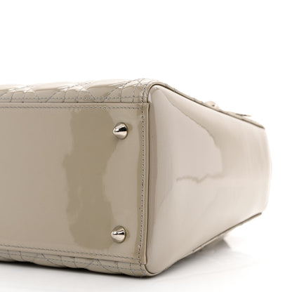 Christian Dior Pearlized Patent Cannage Medium Lady Dior Grey 10 of 12