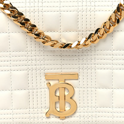 Burberry Lambskin Quilted Small Lola Bag White 9 of 11