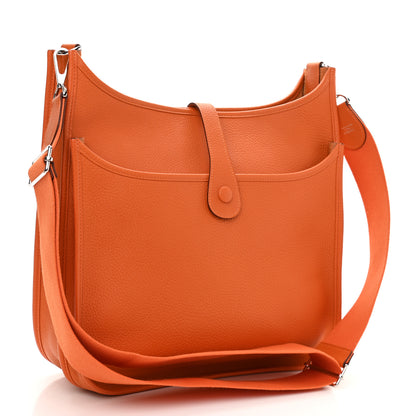 Hermes Taurillon Clemence Evelyne III GM Orange 3 of 11