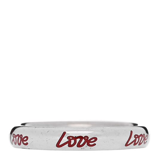 Sterling Silver Enamel Paloma Picasso Love Band Ring 50 5.25 Red