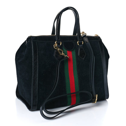 Gucci Suede Patent GG Web Medium Ophidia Tote Bag Black 3 of 10