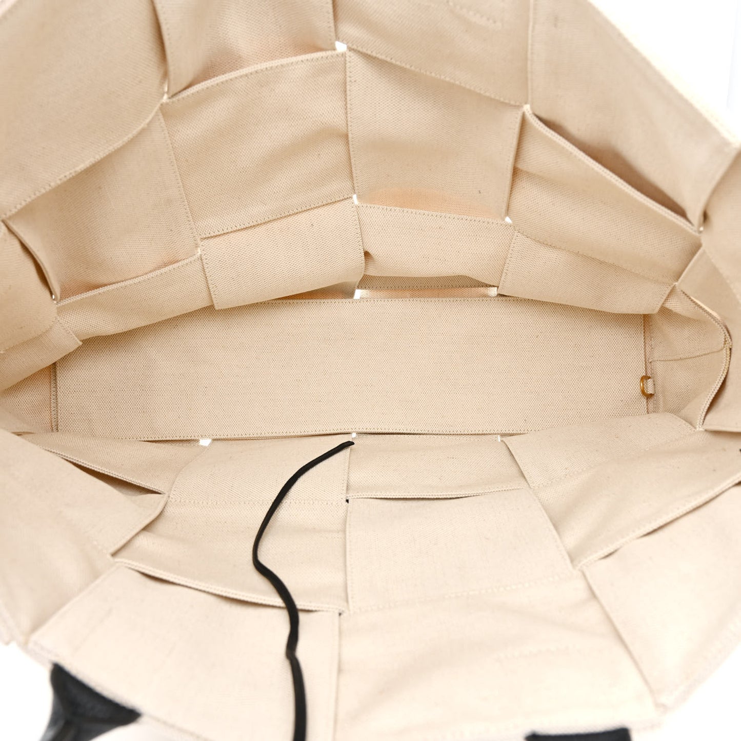 Canvas Intrecciato Large Arco Tote Beige Black