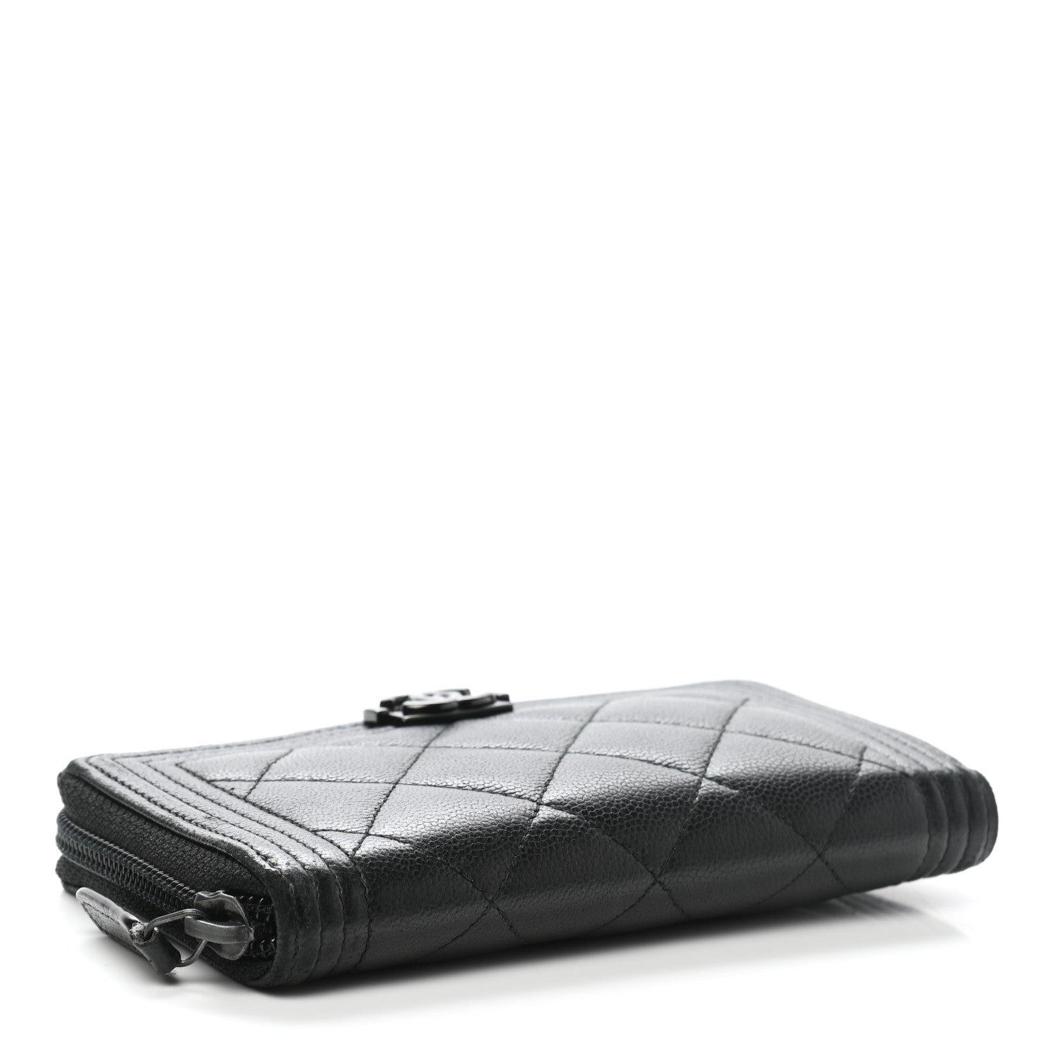 Chanel Caviar Quilted Small Boy Zip Around Wallet So Black 4 of 8