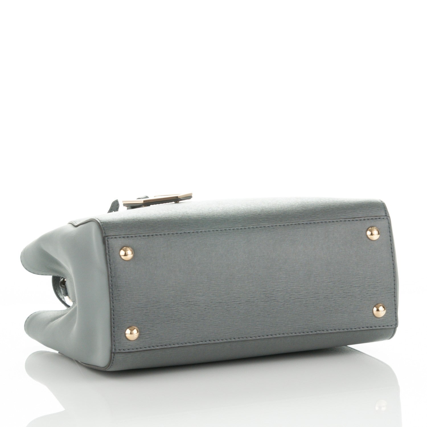 Fendi Vitello Elite Petite 2Jours Tote Grey 4 of 7