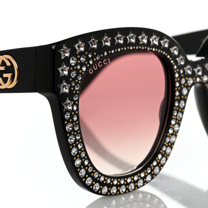 Gucci Acetate Stars Cat Eye Sunglasses GG0116S Black 7 of 8